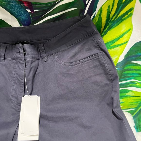 NWT $158 Eileen Fisher Small Purple Grey Clam Digger Cropped Zip Hem Luxe Pants - Picture 4 of 10